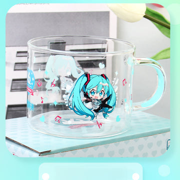 Officially Licensed Hatsune Miku 16th Anniversary Large Glass Cup with Coaster