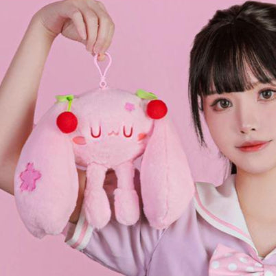 Offiziell lizenzierter Sakura Miku, süßer lächelnder Plüschanhänger