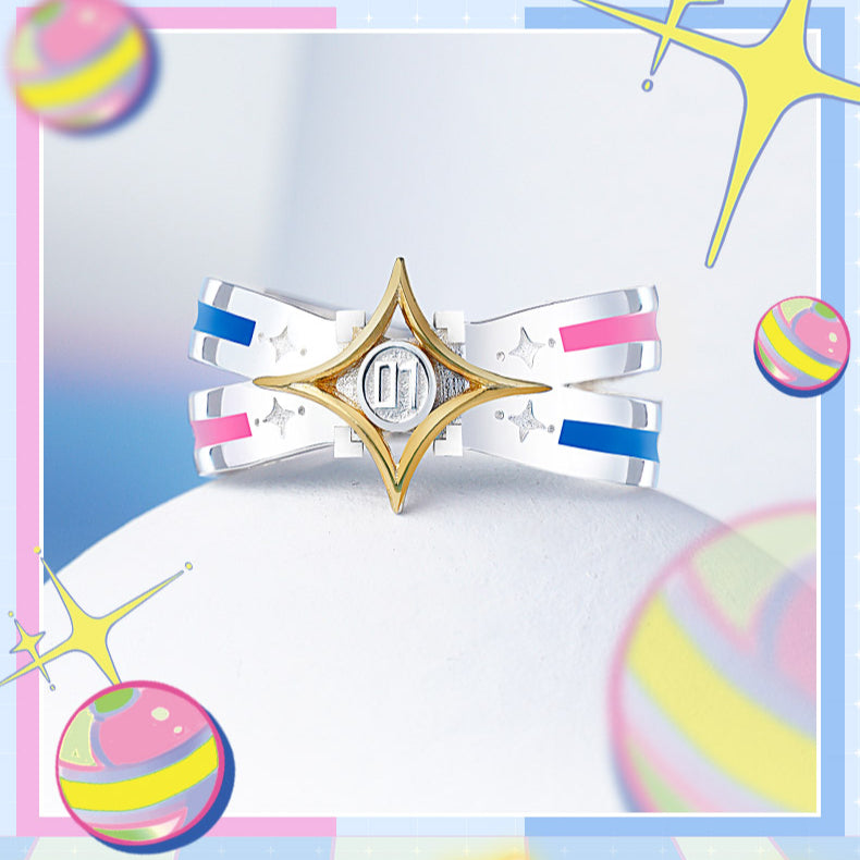 Offiziell lizenzierter Hatsune Miku-Ring im Vintage-Stil aus 925er Sterlingsilber – Innenumfang 61 mm