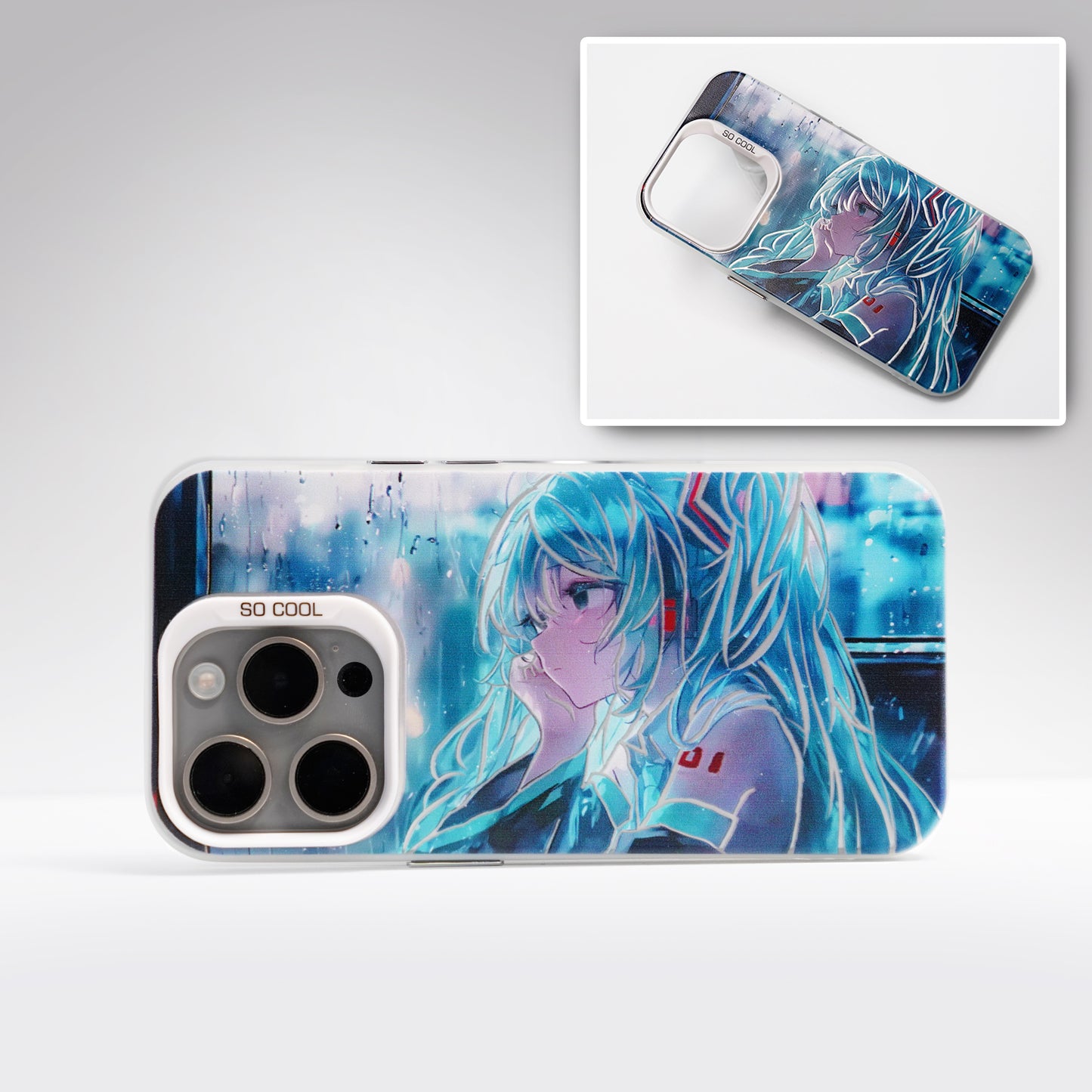 Hatsune Miku Holographic Gradient Phone Case – Angle-Shift Color Effect Protective Cover, Scratch-Resistant & Anti-Drop – Compatible with iPhone, Samsung and Xiaomi