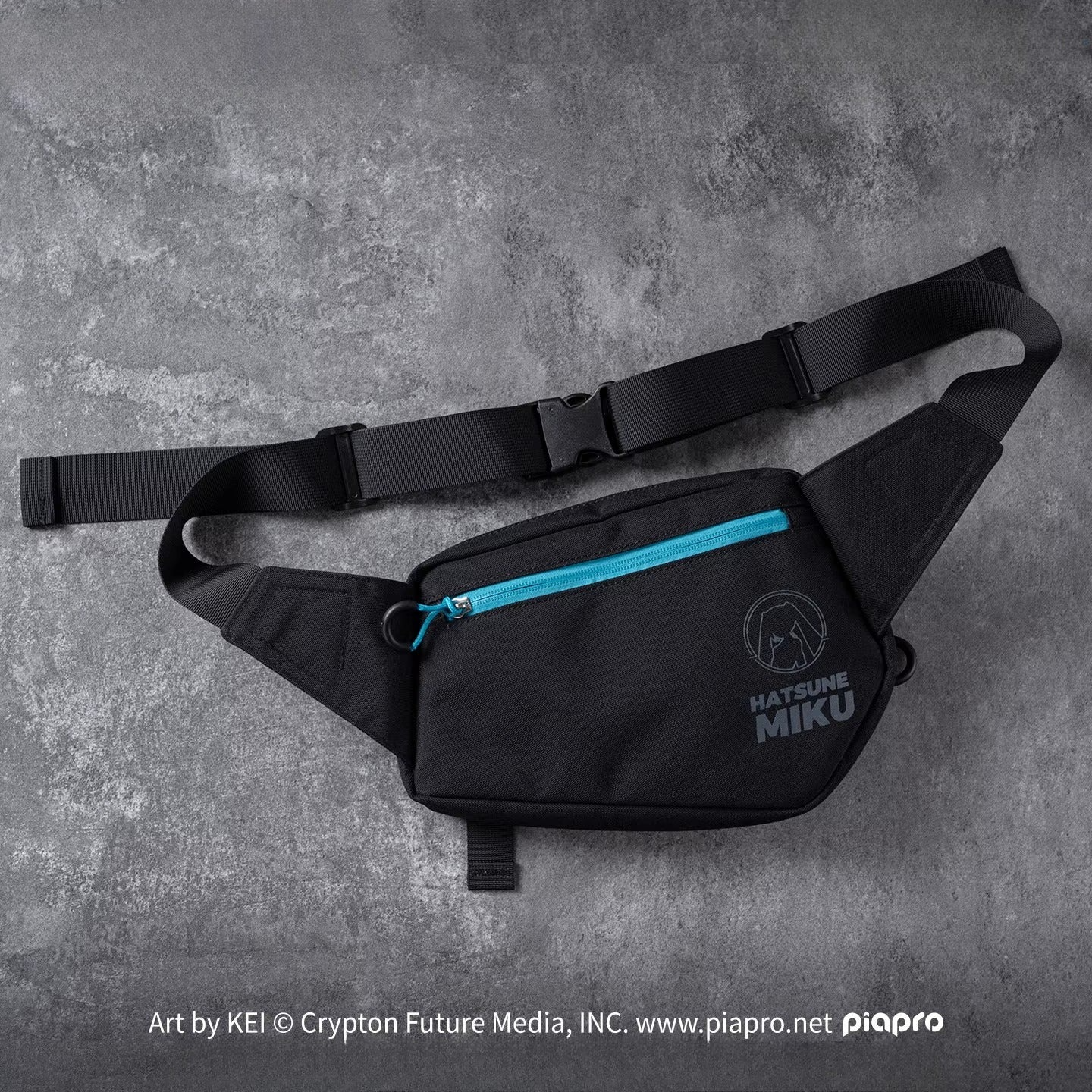 Official Hatsune Miku Neon EDM Sling Bag, Lightweight Crossbody Waist Pack for Outdoor, Casual & Commuting Use