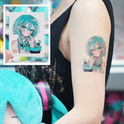 Hatsune Miku Temporary Tattoos – Waterproof Temporary Tattoos for Cosplay, Parties, Festivals, Concerts, and Anime Conventions – Set of 8 Designs