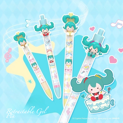 Official Hatsune Miku Black Retractable Gel Pen, 0.05mm