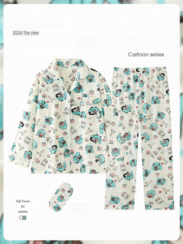 Hatsune Miku Cotton Long Sleeve Sleepwear – Cute Cartoon Style Home Loungewear