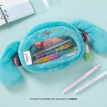 Trousse à crayons en peluche Hatsune Miku Squinted Eyes Series sous licence officielle