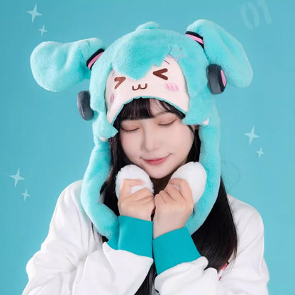 Hatsune Miku Squinty-Eyes Plush Hat