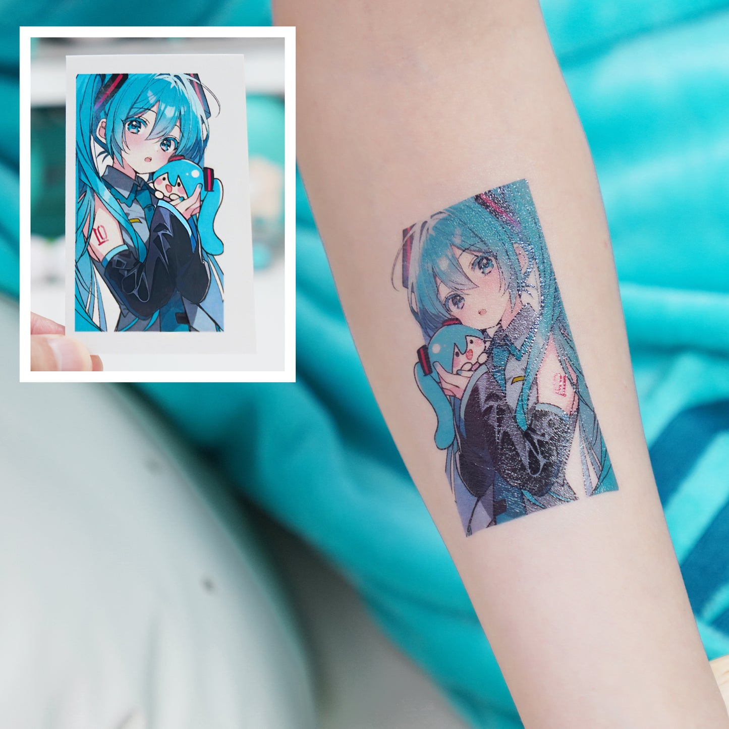 Hatsune Miku Temporary Tattoos – Waterproof Temporary Tattoos for Cosplay, Parties, Festivals, Concerts, and Anime Conventions – Set of 8 Designs