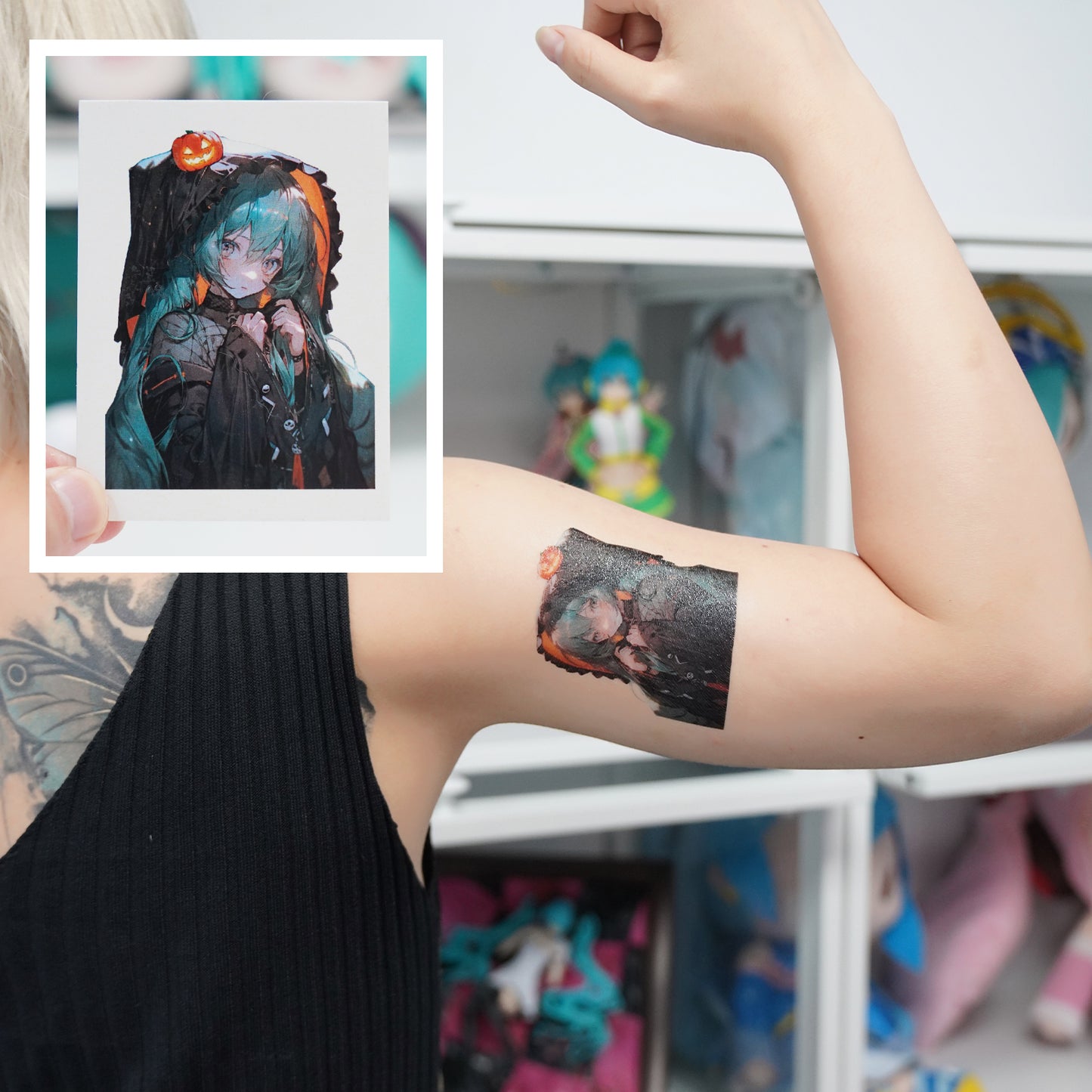 Hatsune Miku Temporary Tattoos – Waterproof Temporary Tattoos for Cosplay, Parties, Festivals, Concerts, and Anime Conventions – Set of 8 Designs