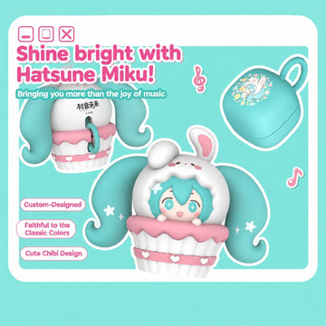 Officially Licensed Hatsune Miku Cupcake Clip-On Earbuds