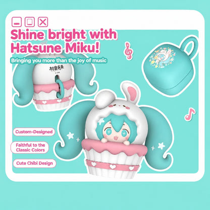 Officially Licensed Hatsune Miku Cupcake Clip-On Earbuds
