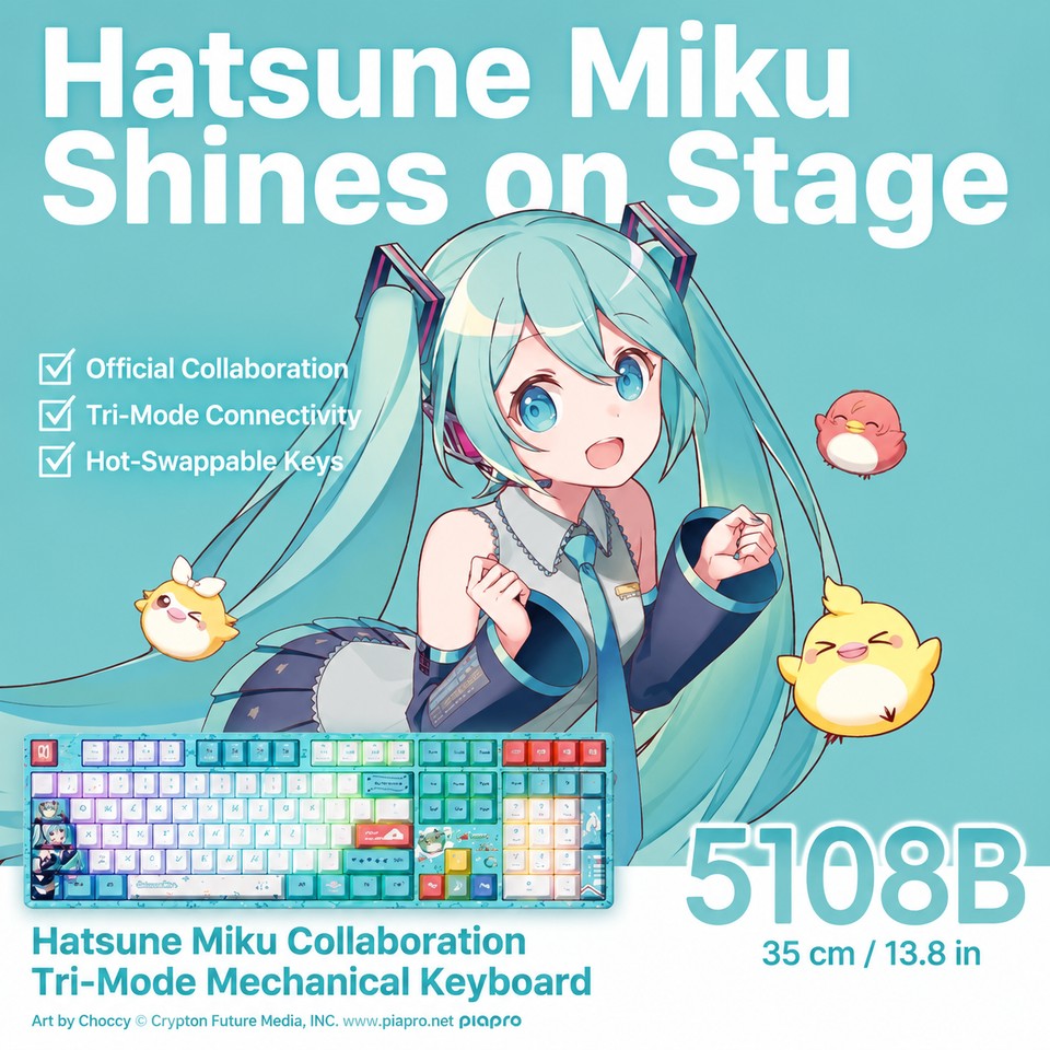 Officially Licensed Hatsune Miku AKKO 5108B & Sakura Miku Mechanical Keyboard