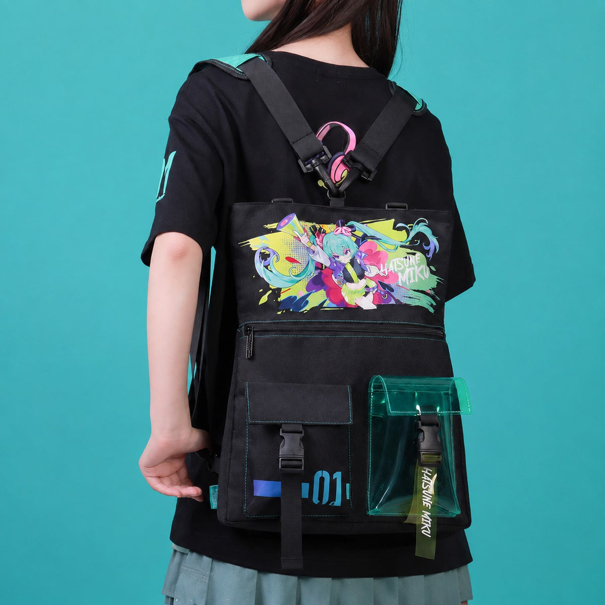 Officially Licensed Hatsune Miku Convertible Backpack