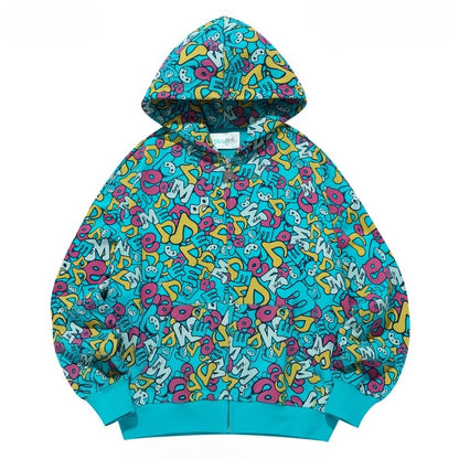 Official Licensed Hatsune Miku Camo Zip-Up Hoodie – Casual Streetwear with Hood