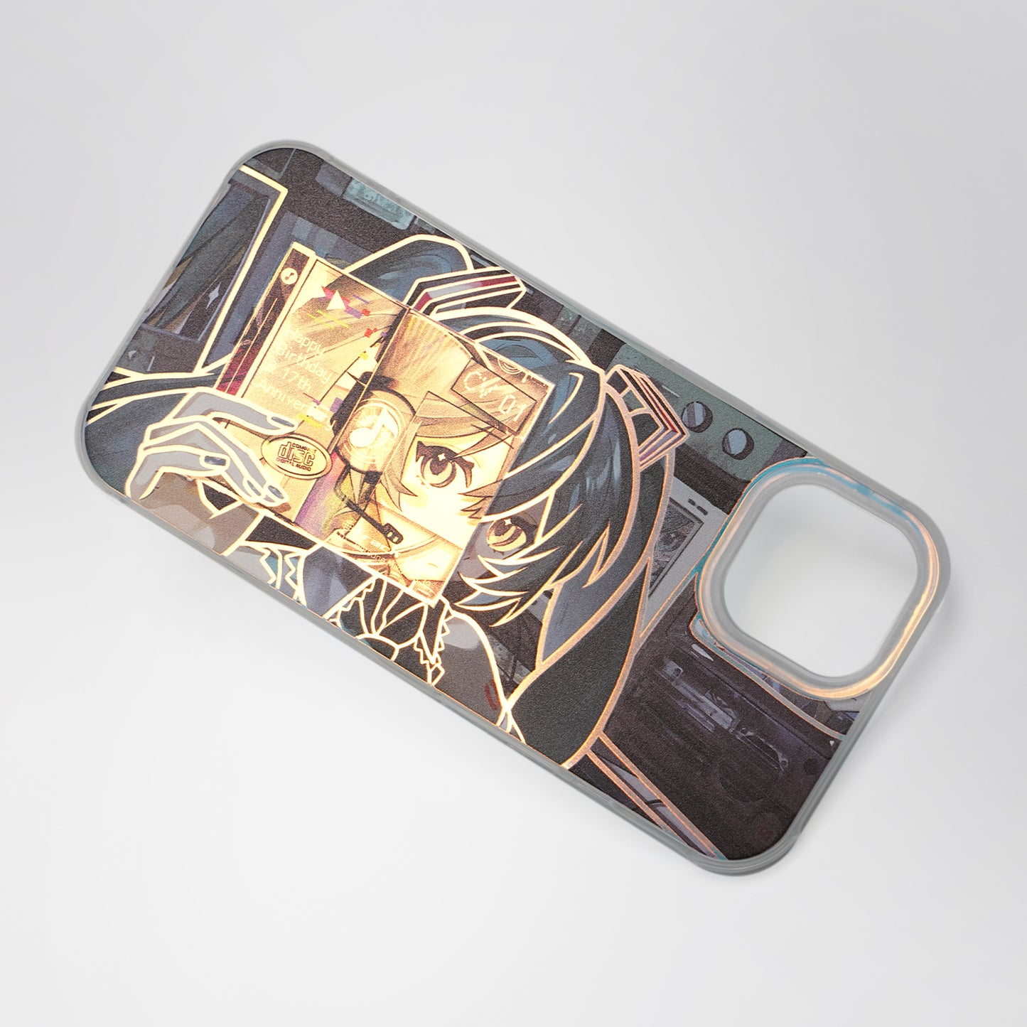 Hatsune Miku Holographic Gradient Phone Case – Angle-Shift Color Effect Protective Cover, Scratch-Resistant & Anti-Drop – Compatible with iPhone, Samsung and Xiaomi