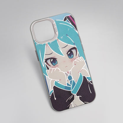 Hatsune Miku Holographic Gradient Phone Case – Angle-Shift Color Effect Protective Cover, Scratch-Resistant & Anti-Drop – Compatible with iPhone, Samsung and Xiaomi