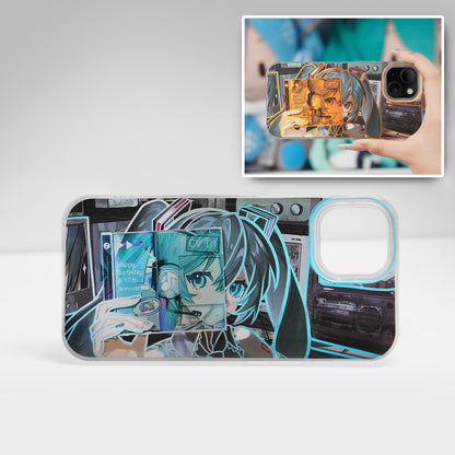 Hatsune Miku Holographic Gradient Phone Case – Angle-Shift Color Effect Protective Cover, Scratch-Resistant & Anti-Drop – Compatible with iPhone, Samsung and Xiaomi