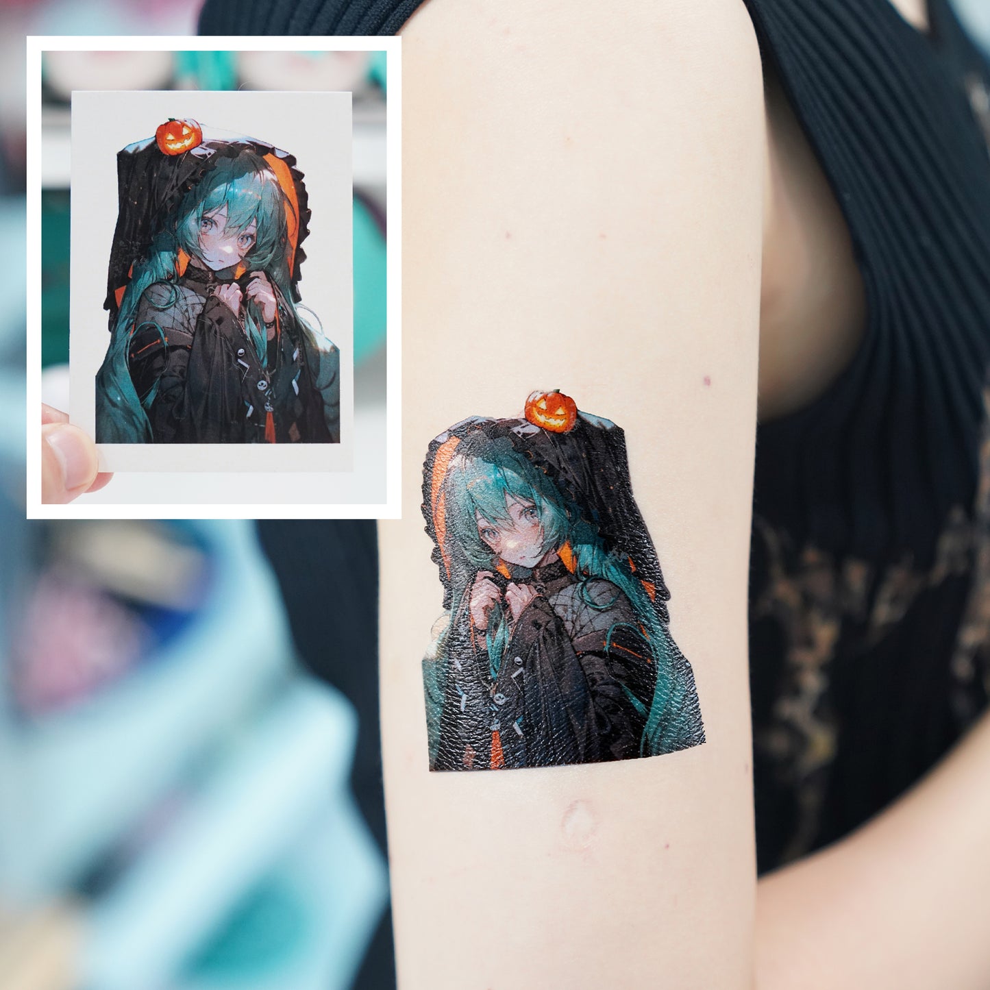 Hatsune Miku Temporary Tattoos – Waterproof Temporary Tattoos for Cosplay, Parties, Festivals, Concerts, and Anime Conventions – Set of 8 Designs
