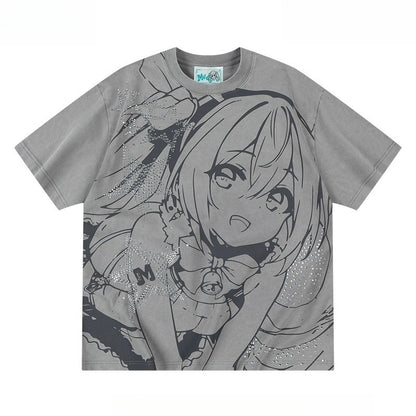 Official Licensed Hatsune Miku Washed Short-Sleeve T-Shirt – Casual Summer Tee
