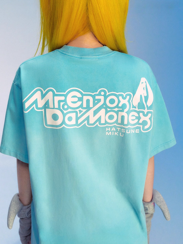 Official Licensed Hatsune Miku Washed Short-Sleeve T-Shirt – Casual Summer Tee