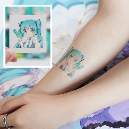 Hatsune Miku Temporary Tattoos – Waterproof Temporary Tattoos for Cosplay, Parties, Festivals, Concerts, and Anime Conventions – Set of 8 Designs