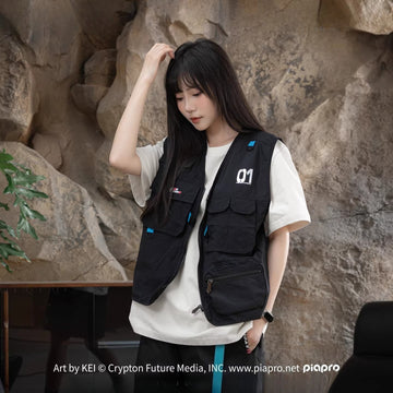 Official Hatsune Miku Neon EDM Cargo Vest, Unisex Summer Layering Piece
