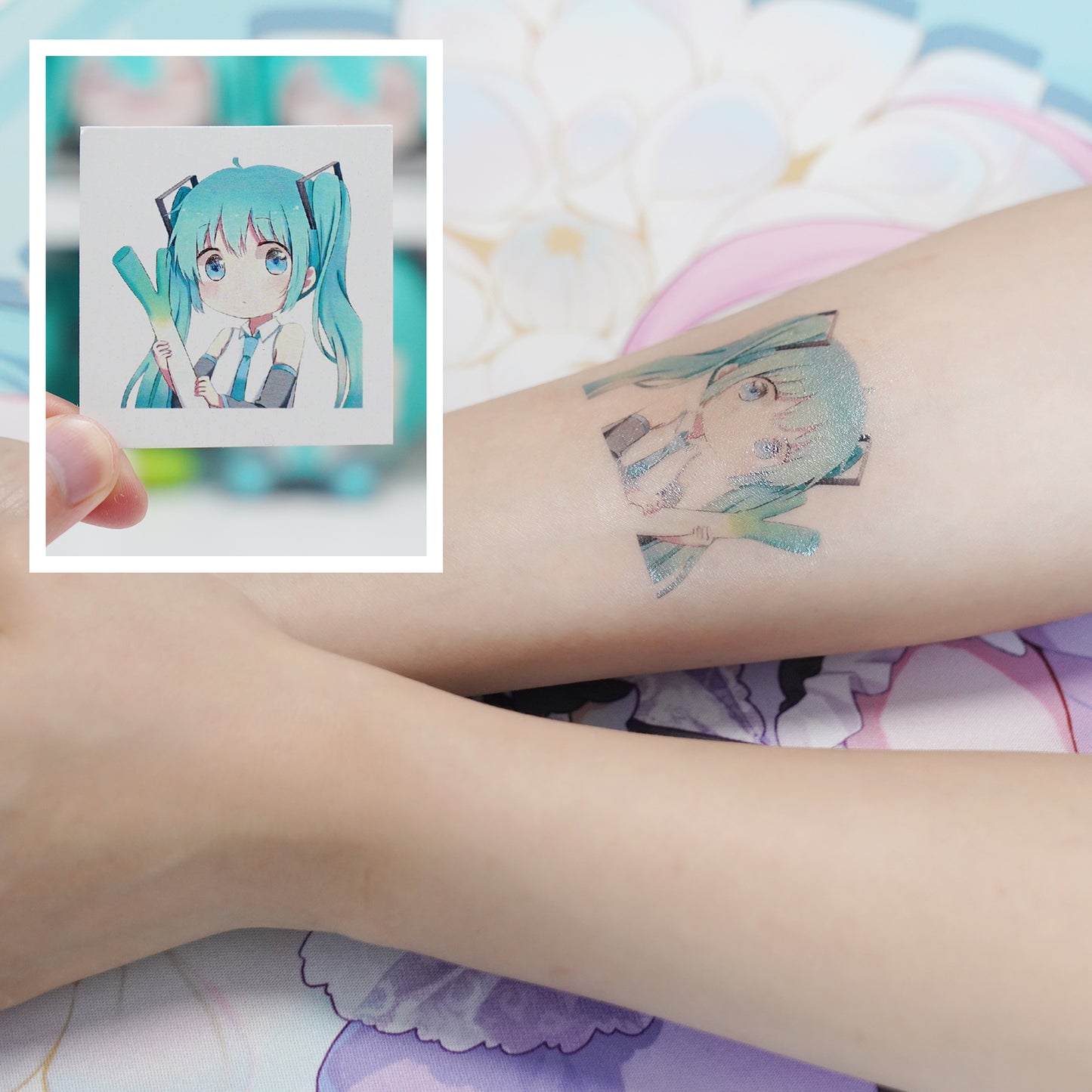 Hatsune Miku Temporary Tattoos – Waterproof Temporary Tattoos for Cosplay, Parties, Festivals, Concerts, and Anime Conventions – Set of 8 Designs