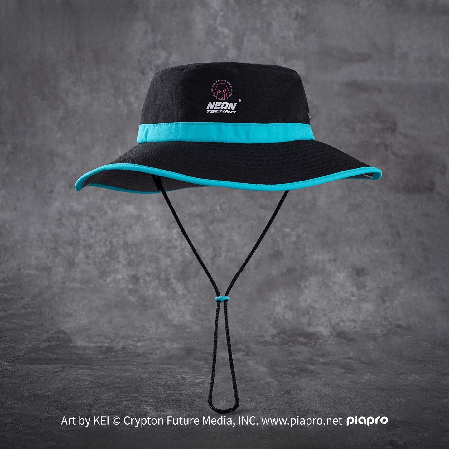 Official Hatsune Miku Neon EDM Bucket Hat, Sun Protection Outdoor Hiking Hat