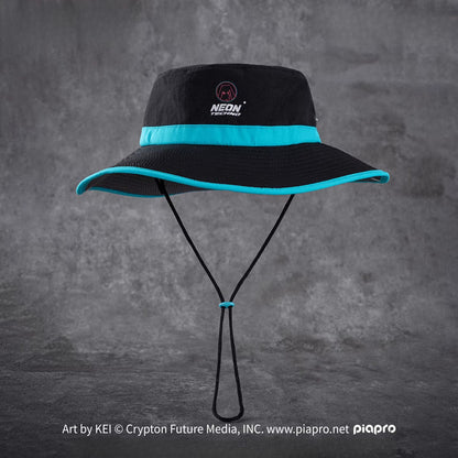 Official Hatsune Miku Neon EDM Bucket Hat, Sun Protection Outdoor Hiking Hat