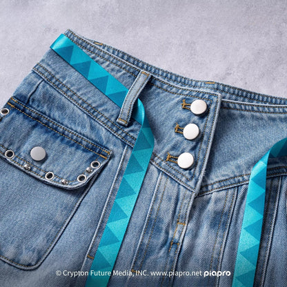 [Pre-Order, Ships Within 30 Days] Official Hatsune Miku Rock Future Denim Mini Skirt for Women, Casual A-Line Skirt