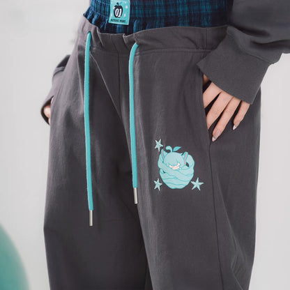 Official Hatsune Miku Y2K Double Waist Sweatpants – Women’s Loose Curved Wide Leg Joggers