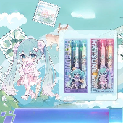 Official Licensed Hatsune Miku Retractable Black Gel Pen – 0.5mm Fine Point, 3-Pack