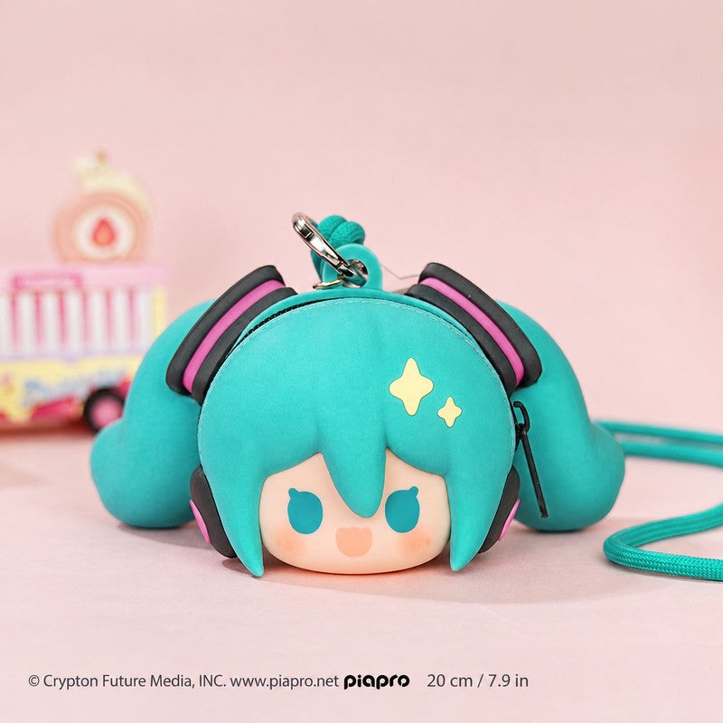 Officially Licensed Hatsune Miku Happy Silicone Coin Purse with Strap