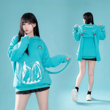 Hatsune Miku Bite-Style Graphic Oversized Hooded Hoodie – Ita Style