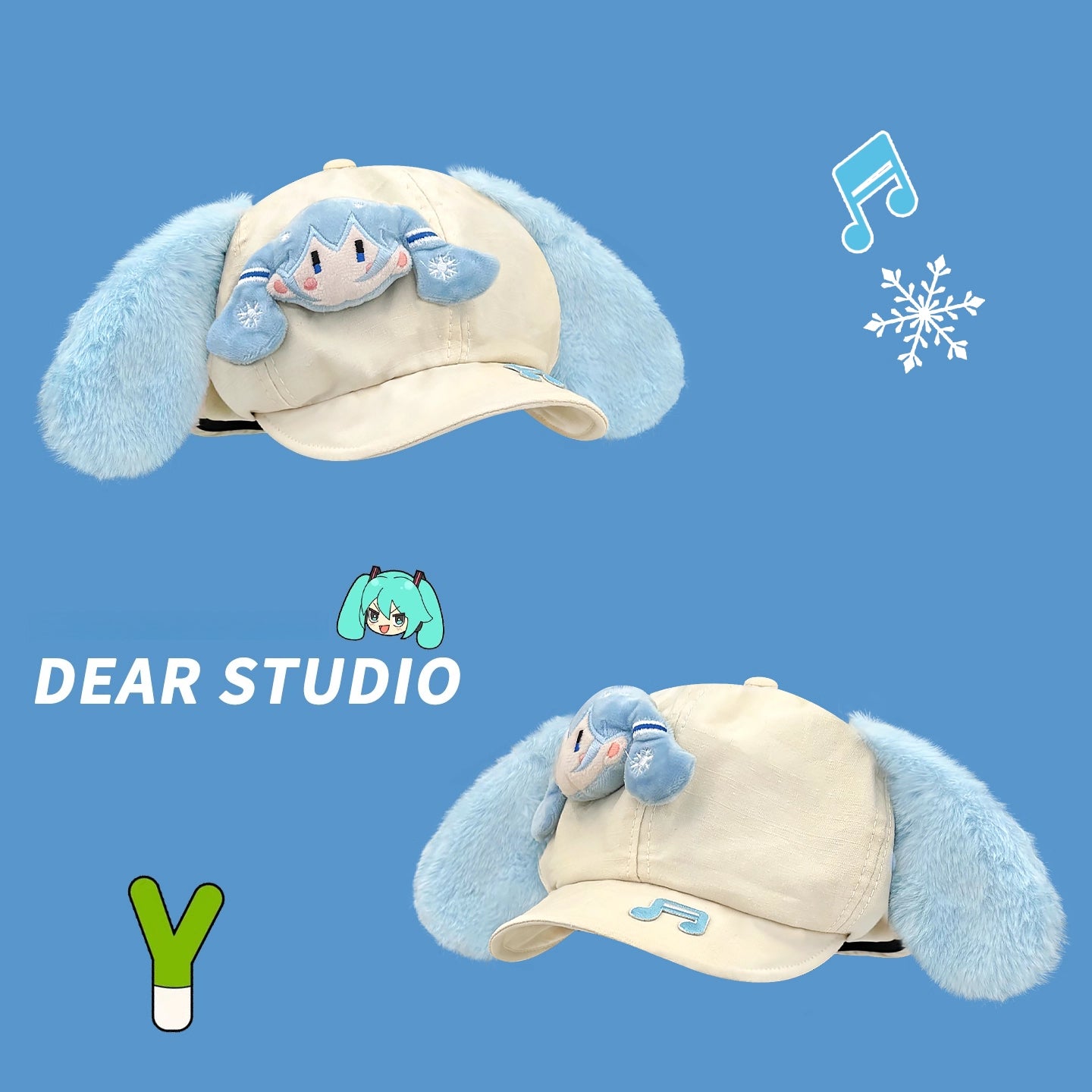 Hatsune Miku Plush Ears Newsboy Cap