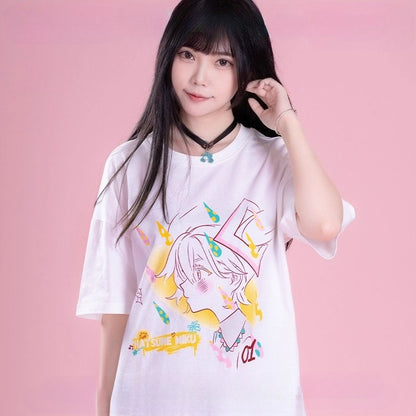Hatsune Miku Electro-Wave Invasion Oversized Short Sleeve T-Shirt – Crew Neck