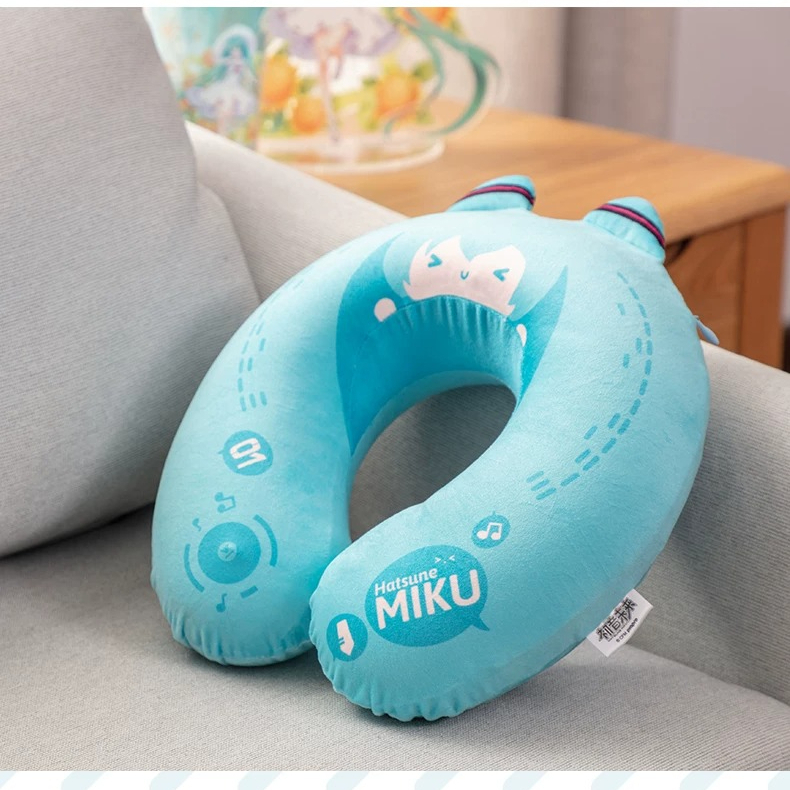 Official Hatsune Miku Memory Foam U-Shaped Neck Pillow – Detachable, Perfect for Naps
