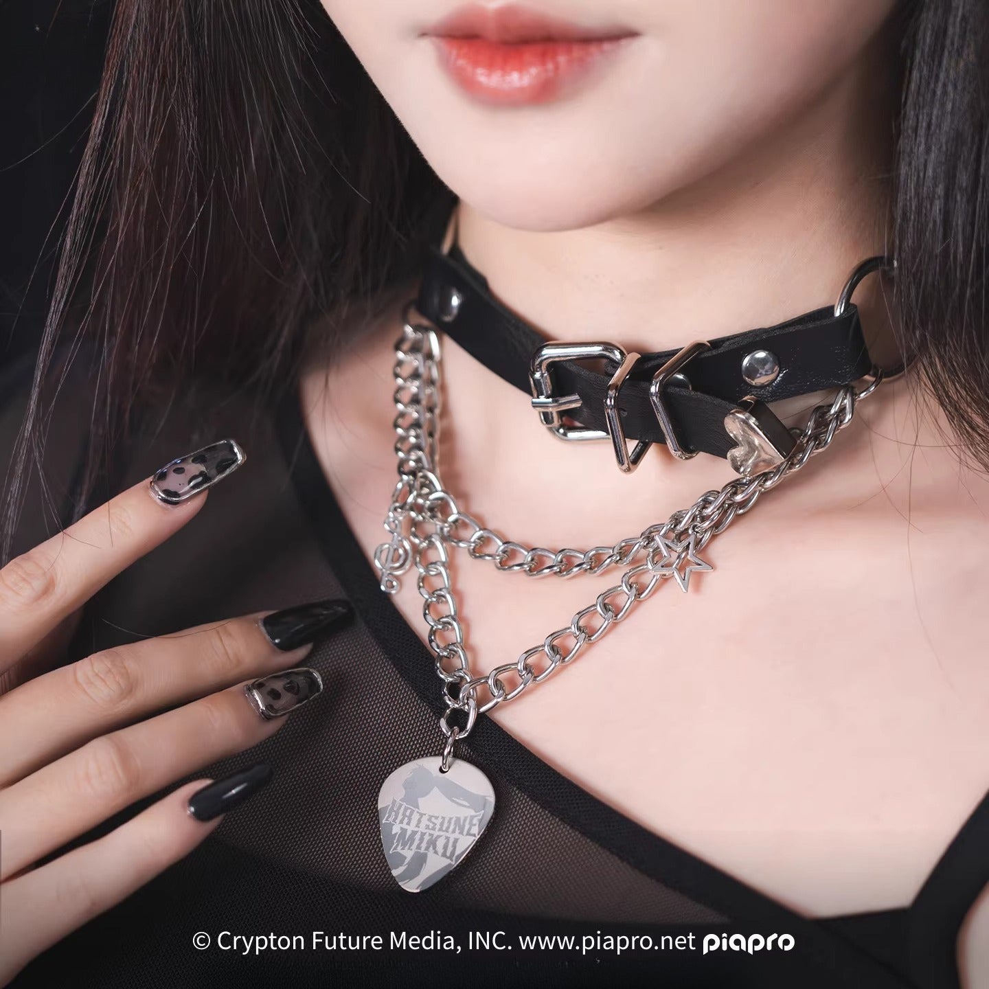 Official Hatsune Miku Rock Future Punk Necklace for Women, Choker & Leg Accessory