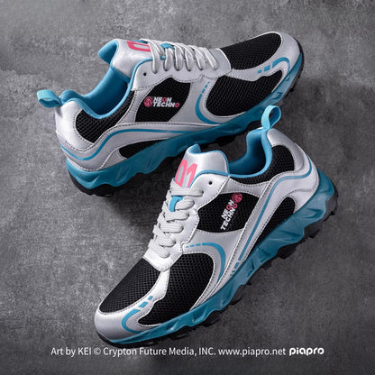 Official Hatsune Miku Neon EDM Retro Breathable Mesh Sneakers, Casual Running Shoes
