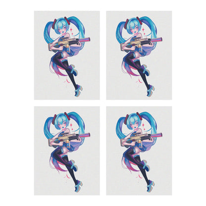 Hatsune Miku Leek Design Temporary Tattoos – Waterproof Temporary Tattoos for Cosplay, Parties, Festivals, Concerts, and Anime Conventions– 4 pcs (Same Design)