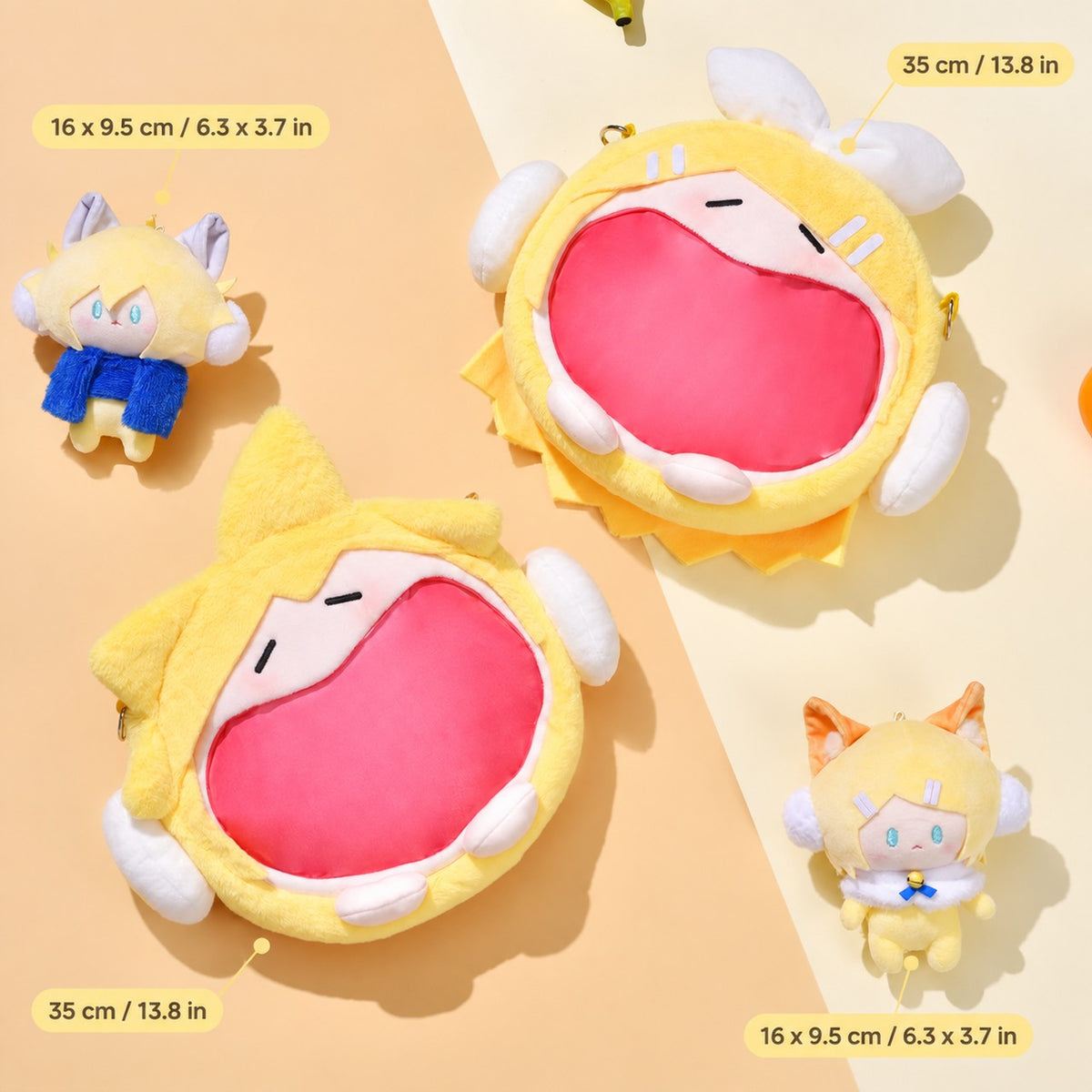 Officially Licensed Kagamine Rin & Len BEMOE UWA Series Plush Ita Bag