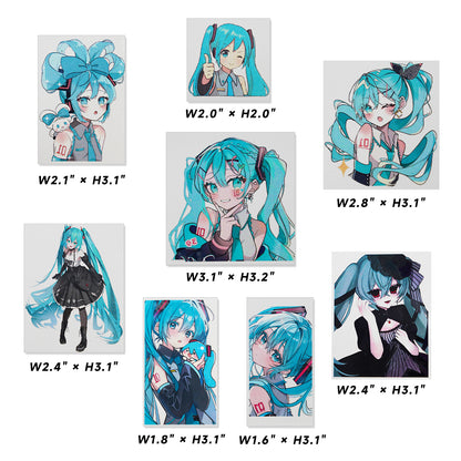 Hatsune Miku Temporary Tattoos – Waterproof Temporary Tattoos for Cosplay, Parties, Festivals, Concerts, and Anime Conventions – Set of 8 Designs