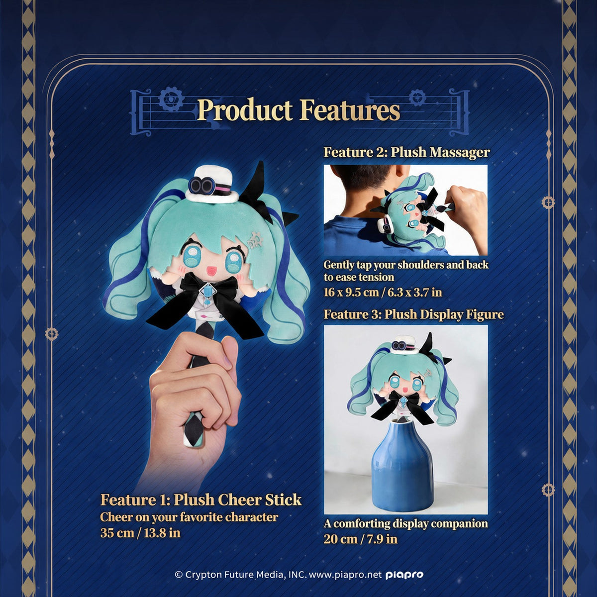 Officially Licensed Hatsune Miku Lollipop Plush (25 cm / 9.8 in)