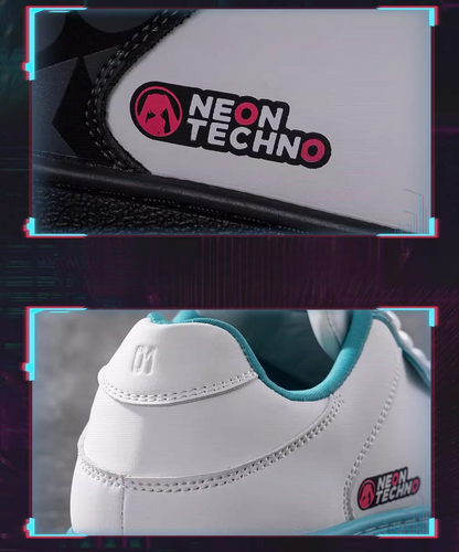 Official Hatsune Miku Neon Electronic Techwear Casual Skate Shoes for Men and Women