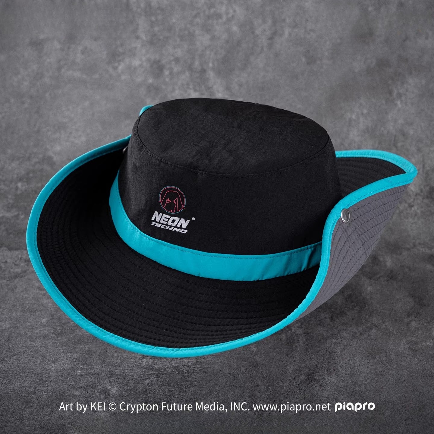 Official Hatsune Miku Neon EDM Bucket Hat, Sun Protection Outdoor Hiking Hat