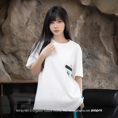 Official Hatsune Miku Neon EDM Cotton Short Sleeve T-Shirt, Unisex Everyday Top