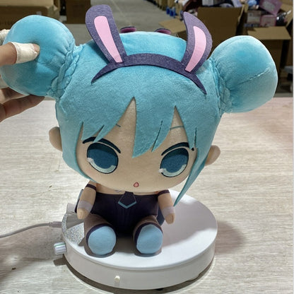 Officially Licensed FuRyu VOCALOID Hatsune Miku Black Bunny Sitting Plush Doll