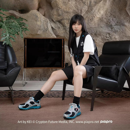 Official Hatsune Miku Neon EDM Retro Breathable Mesh Sneakers, Casual Running Shoes