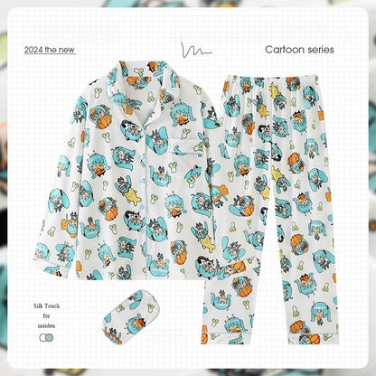 Hatsune Miku Cotton Long Sleeve Sleepwear – Cute Cartoon Style Home Loungewear