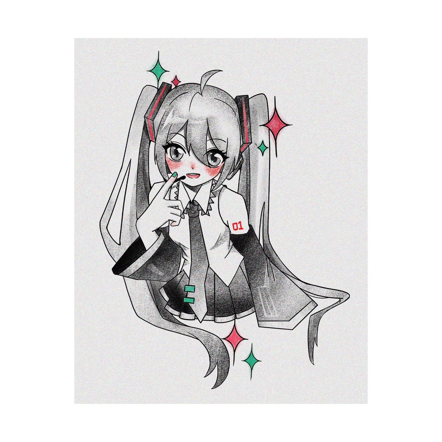 Hatsune Miku Leek Design Temporary Tattoos – Waterproof Temporary Tattoos for Cosplay, Parties, Festivals, Concerts, and Anime Conventions– 4 pcs (Same Design)