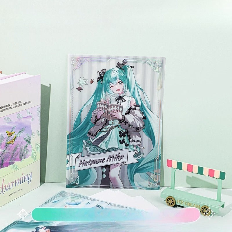 Official Licensed Hatsune Miku A4 L-Shaped File Folder – Document Storage Sleeve (Style A + Style B)